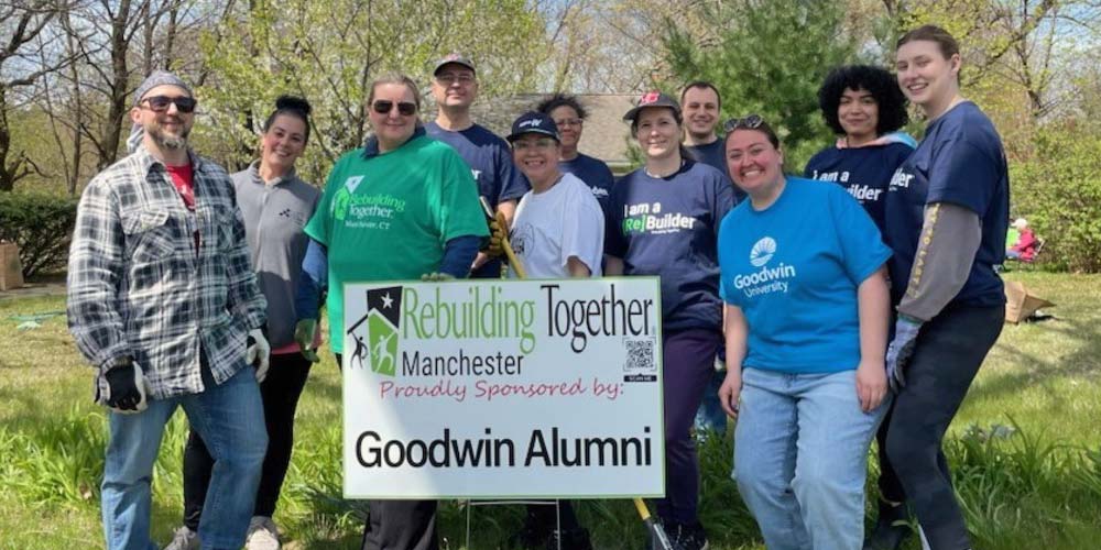 group of alumni participating in Rebuilding Together